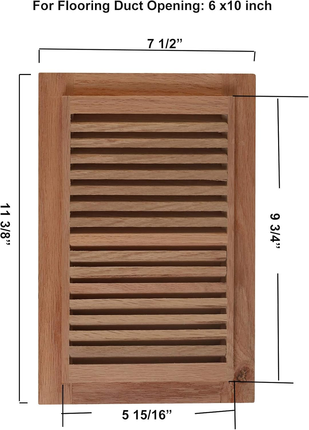 6" X 10"Red Oak Unfinished Vents Hardwood Vent Floor Register Self Rimming