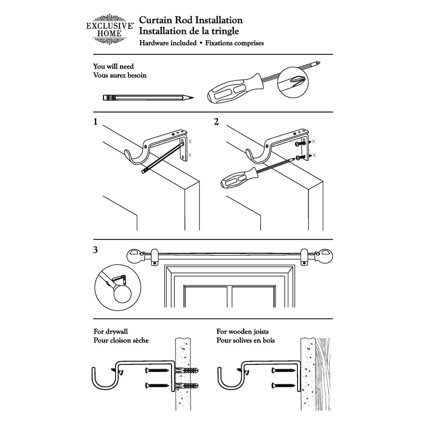 Sphere 1" Curtain Rod and Finial Set, Matte Black, Adjustable 66"-120"
