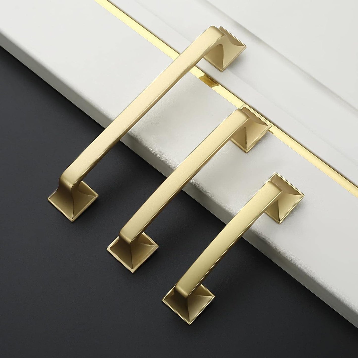 10 Pack Brushed Gold Cabinet Pulls 5 Inch(128Mm) Hole Center Cabinet Hardware Kitchen Cabinet Handles for Bathroom Pulls ZH002