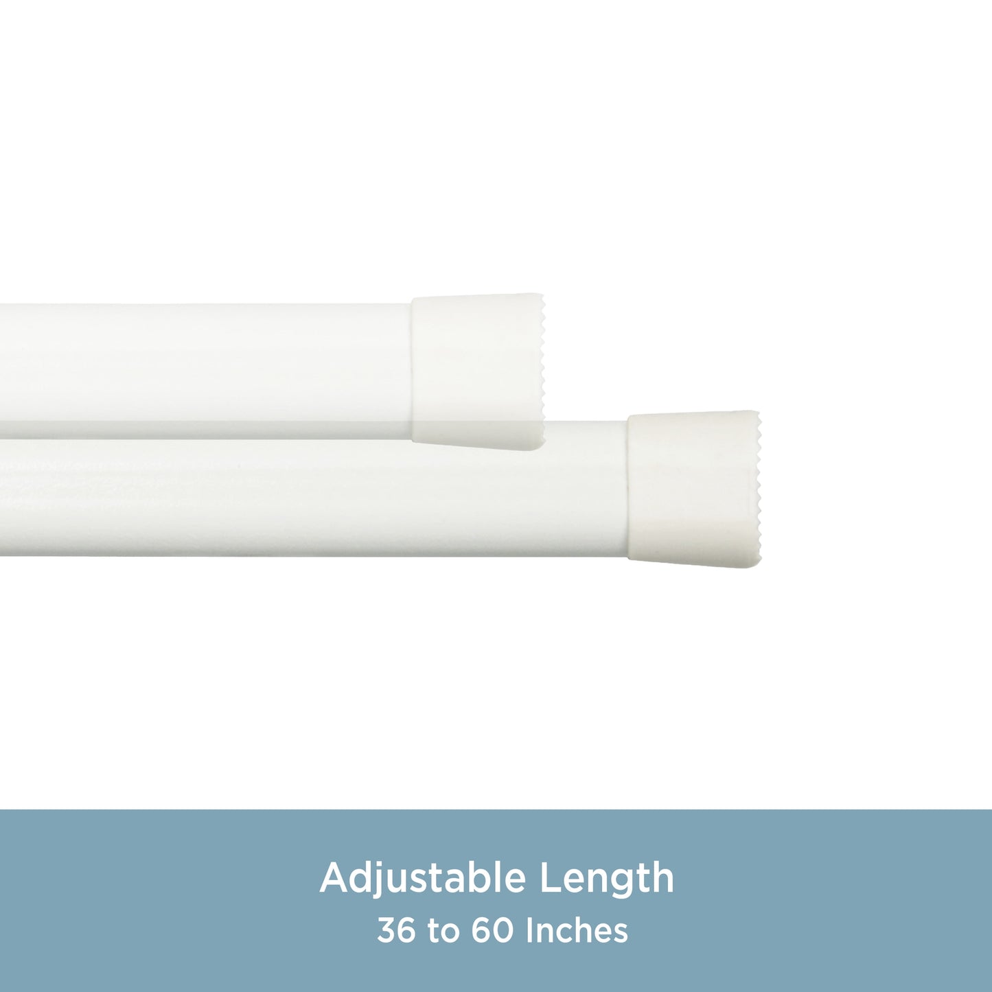 5/8" Oval Spring Tension Rod, 36-60", White
