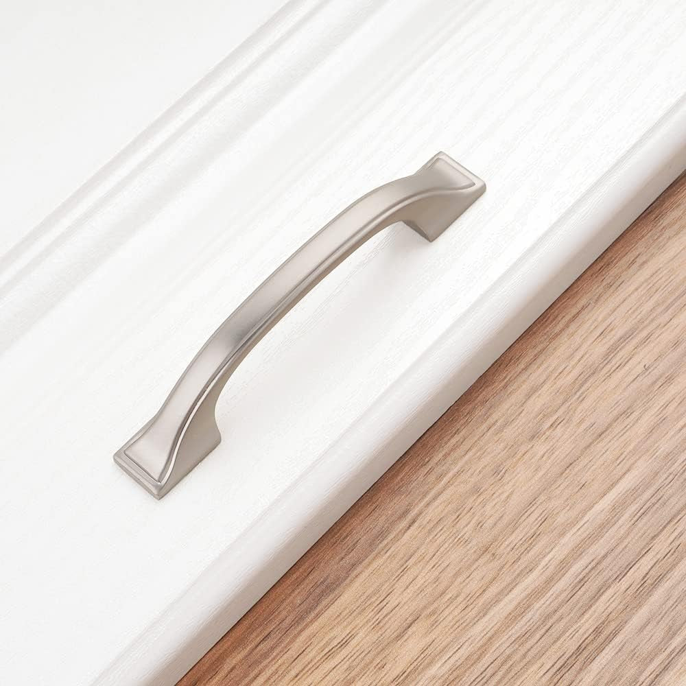 30 Pack 3 Inch Brushed Nickel Kitchen Cabinet Pulls Satin Silver Cabinet Handles Nickel Cabinet Hardware for Kitchen Cabinets 1958 Drawer Dresser Cupboard Bedroom