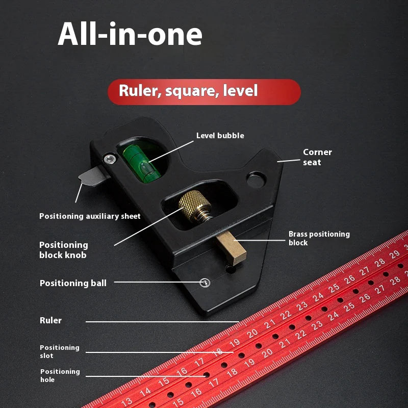 Precision Angle Woodwork Heavy-Duty Adjustable Sliding Carpenter Square