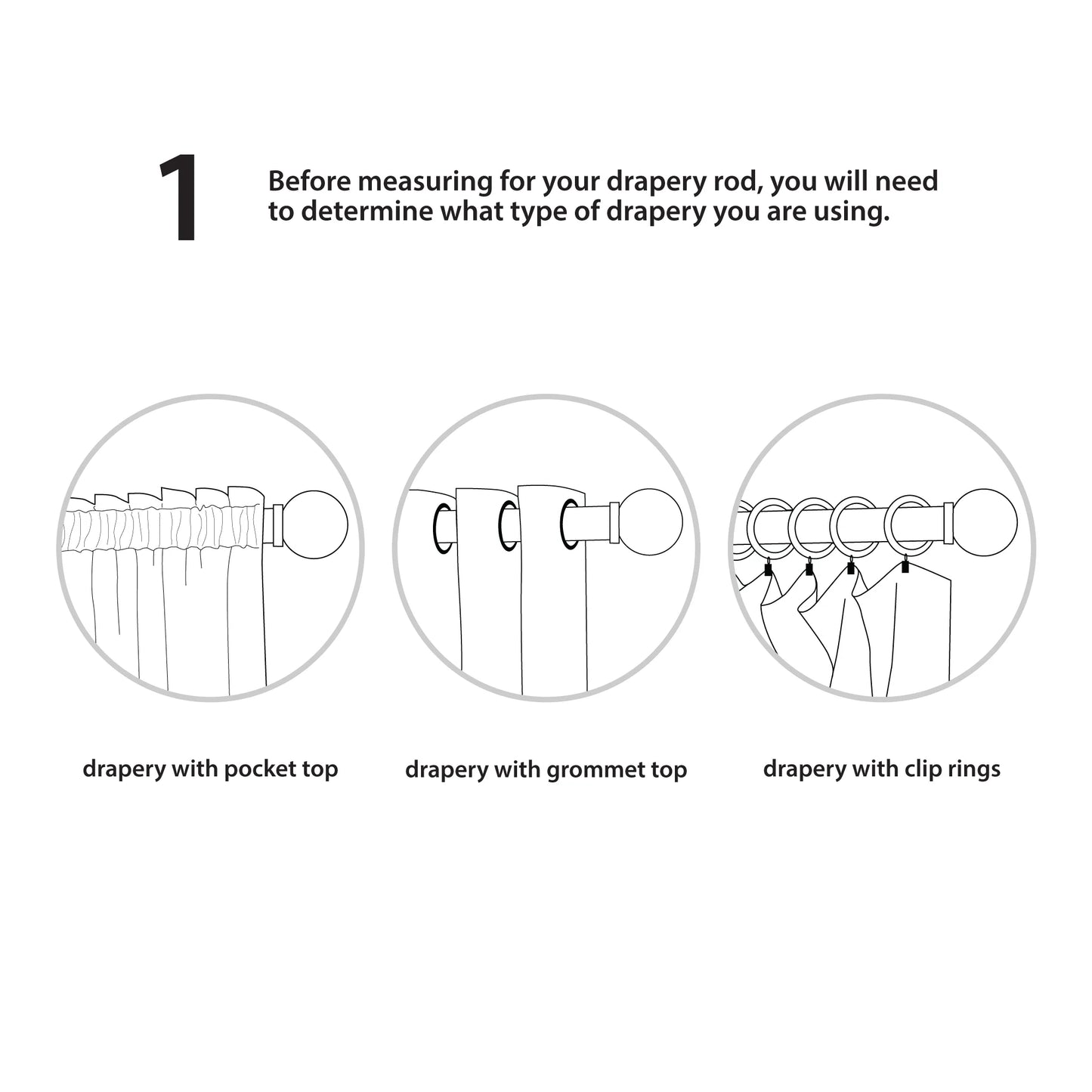 (2 Pack) 3/4 Inch Bronze Knob, 30 to 84 Width, Single Curtain Rod Set