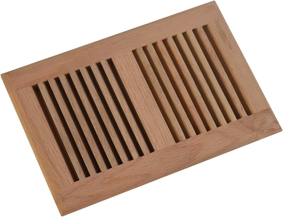6" X 10"Red Oak Unfinished Vents Hardwood Vent Floor Register Self Rimming