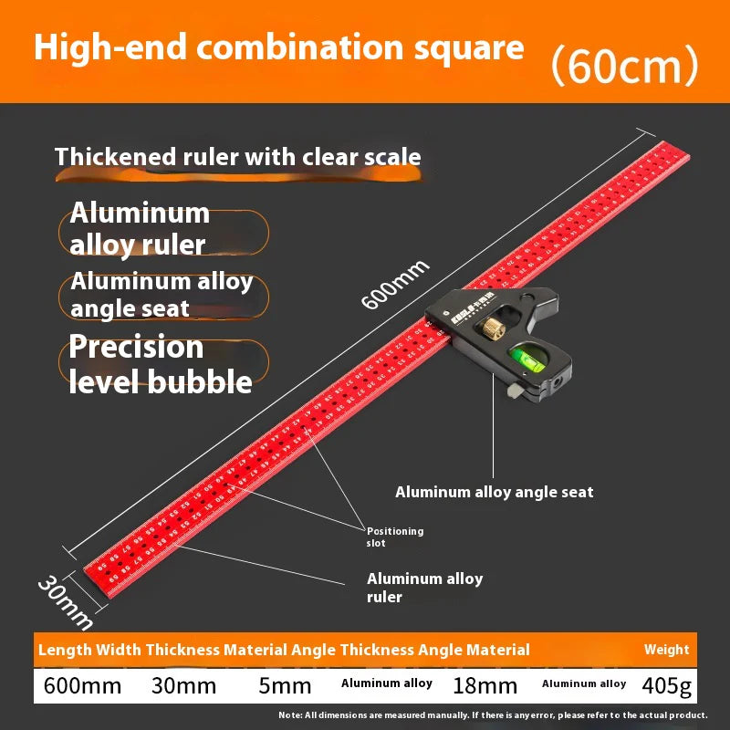 Precision Angle Woodwork Heavy-Duty Adjustable Sliding Carpenter Square