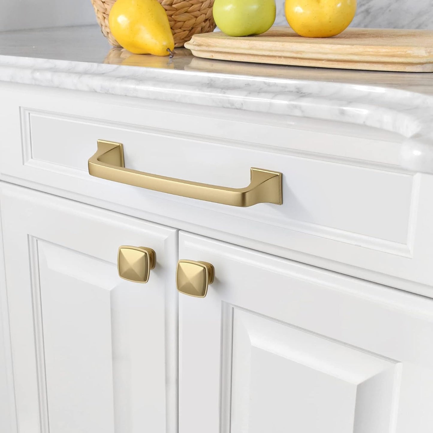 10 Pack Brushed Gold Cabinet Pulls 5 Inch(128Mm) Hole Center Cabinet Hardware Kitchen Cabinet Handles for Bathroom Pulls ZH002