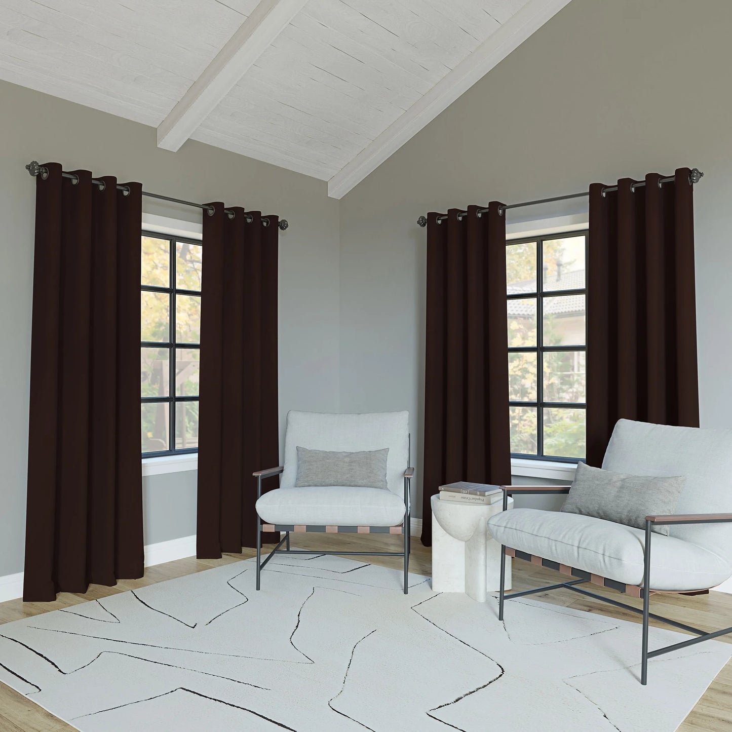 Oslo Extreme 100% Blackout Grommet Curtain Panel, 52"X95", Dark Chocolate, 1-Piece Single Panel