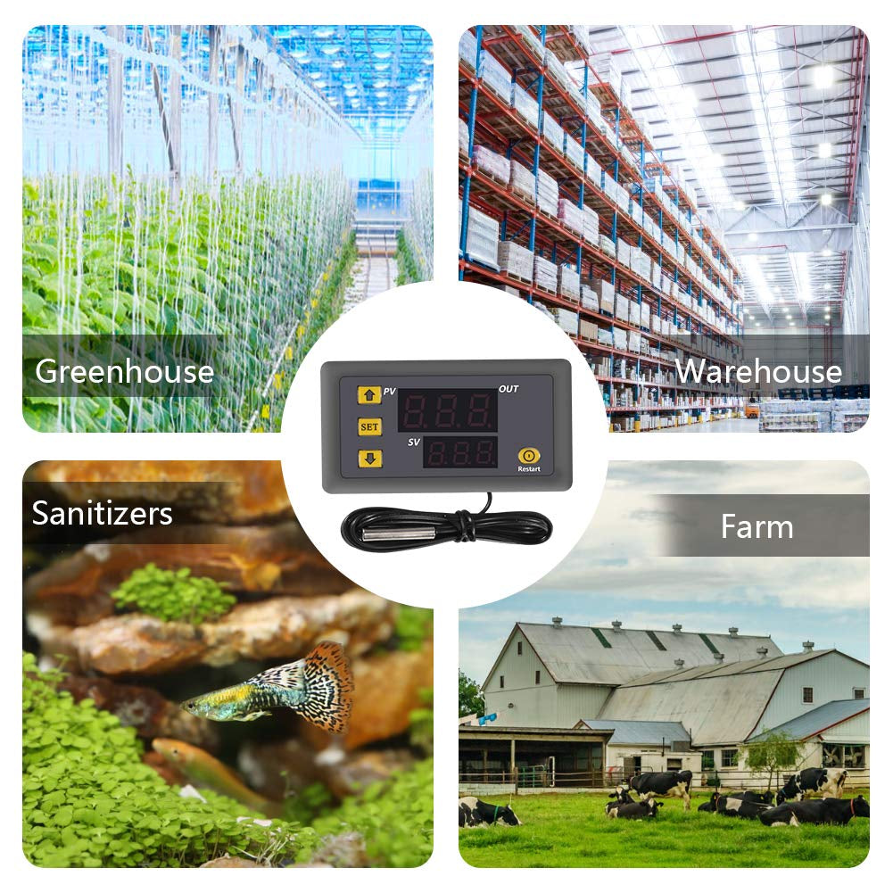 Digital Temperature Controller, W3230 AC110-220V LED Digital Temperature Controller Thermostat Switch Sensor Meter(220V)