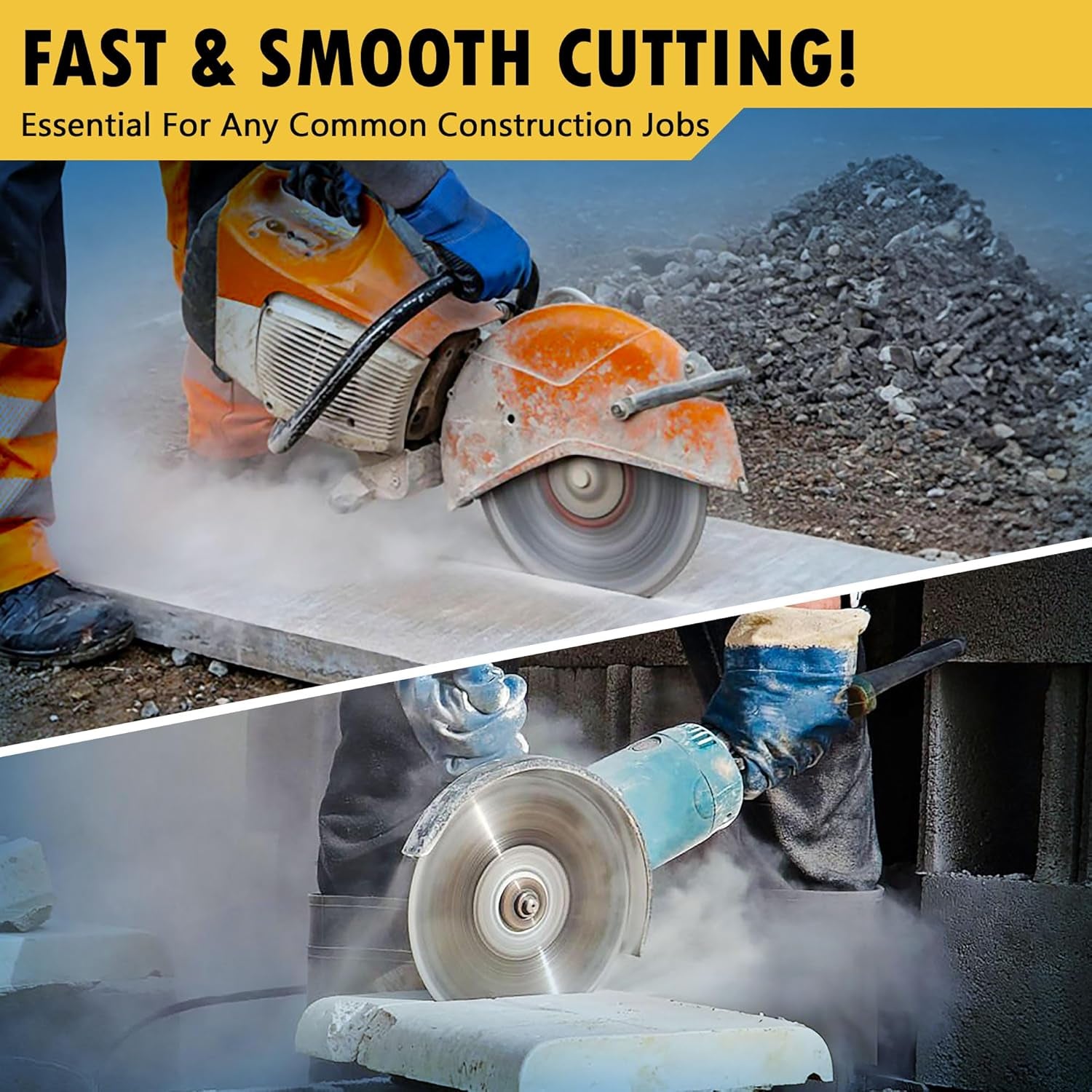 14" Segmented Diamond Saw Blade for Concrete, Brick, Block and Masonry, 12Mm Segment Height, 1" Arbor, 3-Pack