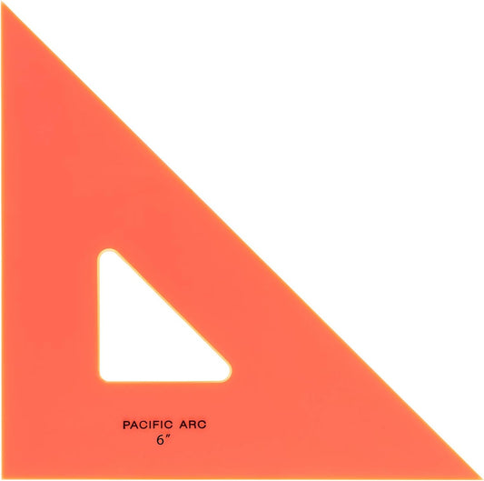 Drafting Triangle, 6-Inch, 45/90 Degrees, Fluorescent Orange