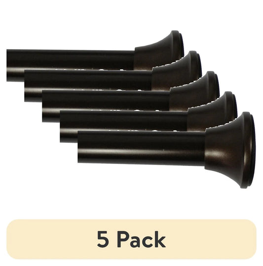(5 Pack)  30" to 52" Adjustable Curtain Tension Rod, Oil Rubbed Bronze
