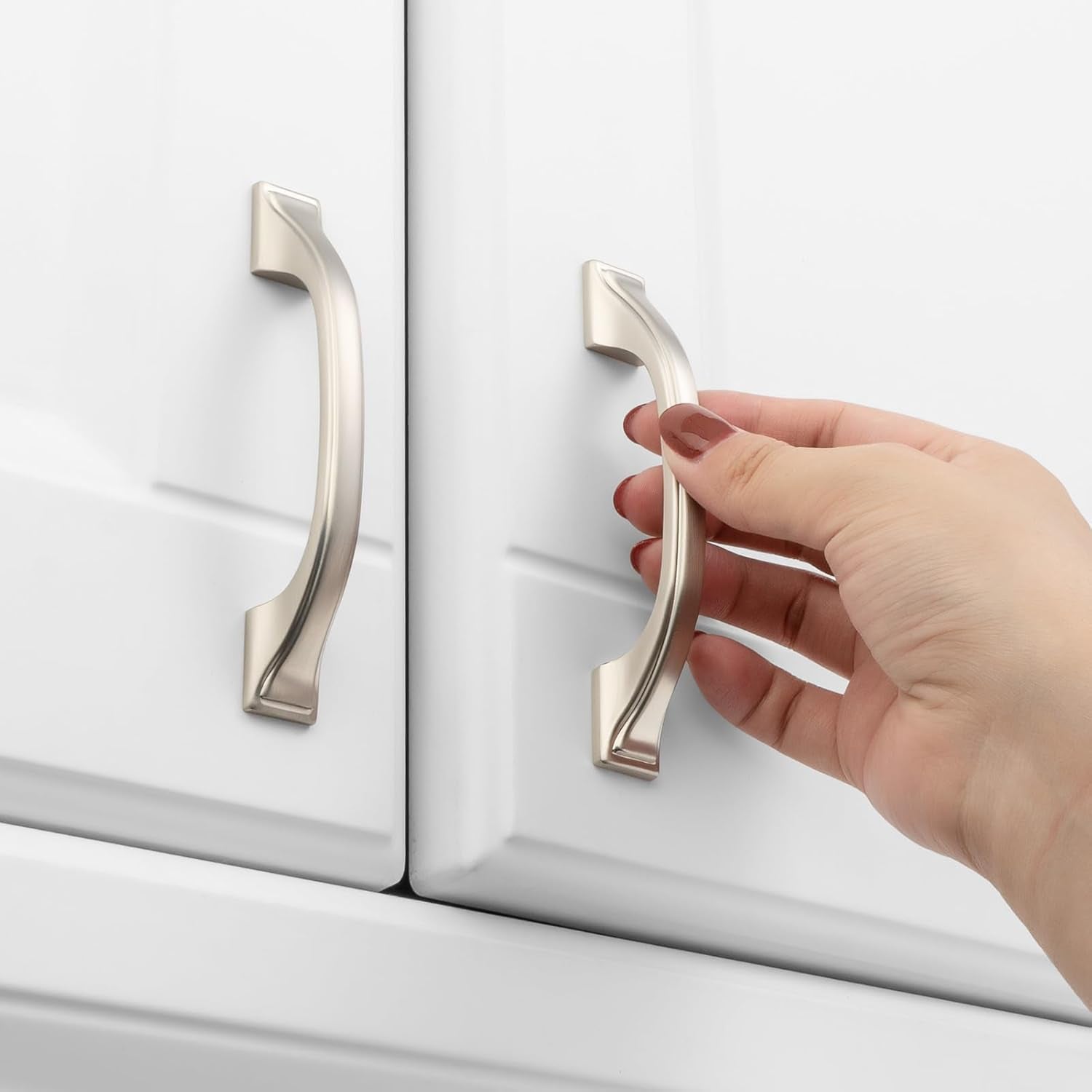 30 Pack 3 Inch Brushed Nickel Kitchen Cabinet Pulls Satin Silver Cabinet Handles Nickel Cabinet Hardware for Kitchen Cabinets 1958 Drawer Dresser Cupboard Bedroom