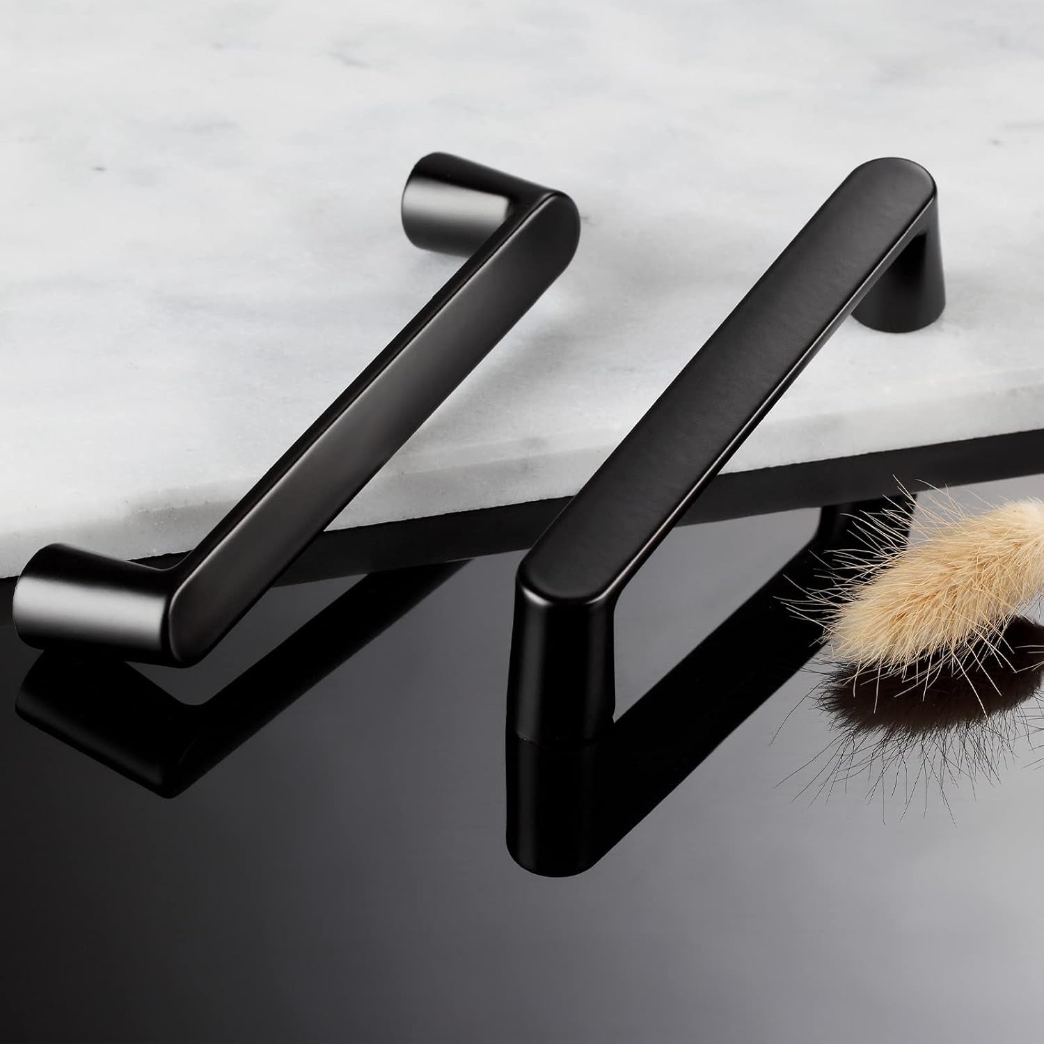 10 Pack Black Cabinet Pulls Black Kitchen Cabinet Handles - Hole Spacing 7-1/2 Inch Cabinet Pulls Black and Black Pulls for Cabinets, Black Dresser Handles and Cupboard Handles