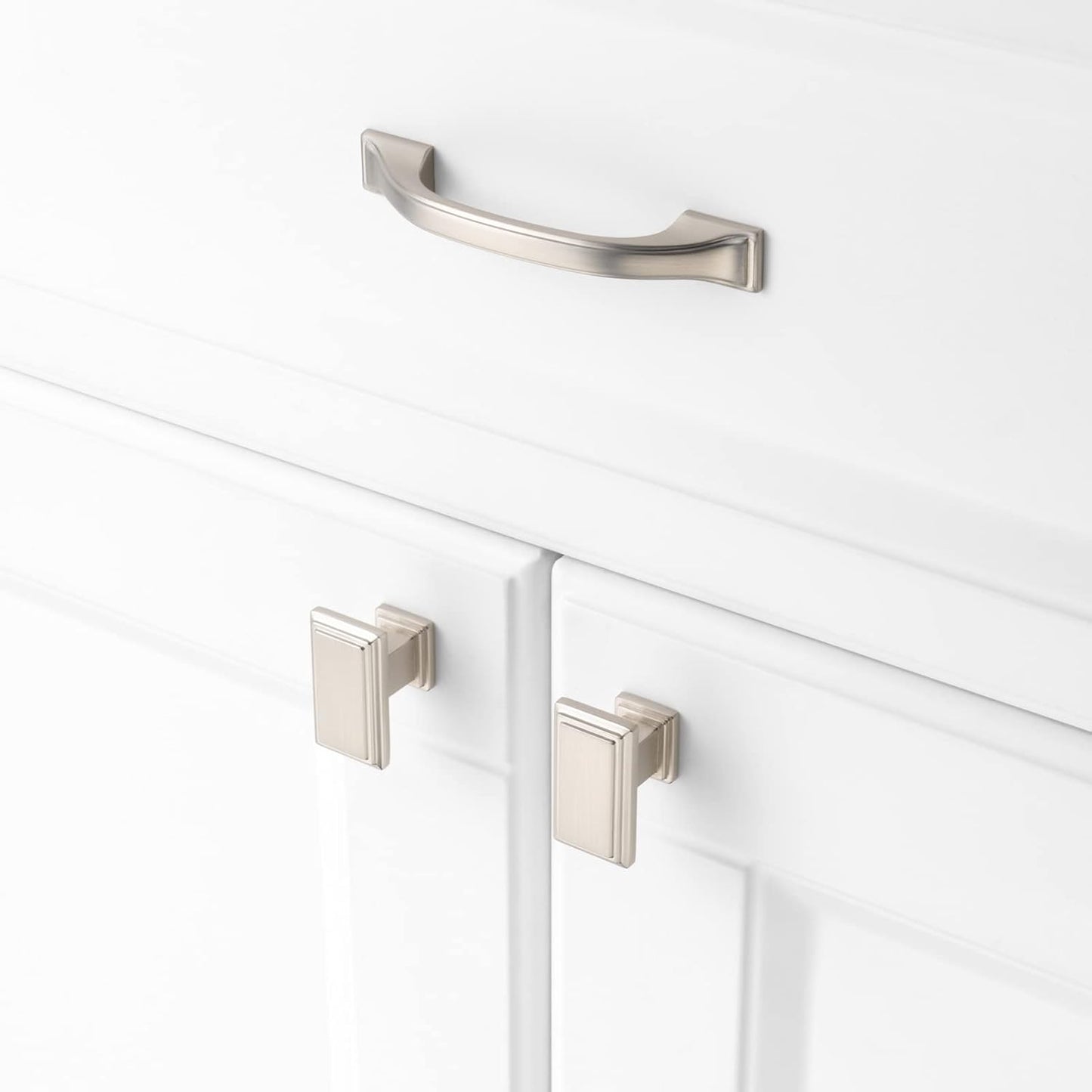 30 Pack 3 Inch Brushed Nickel Kitchen Cabinet Pulls Satin Silver Cabinet Handles Nickel Cabinet Hardware for Kitchen Cabinets 1958 Drawer Dresser Cupboard Bedroom