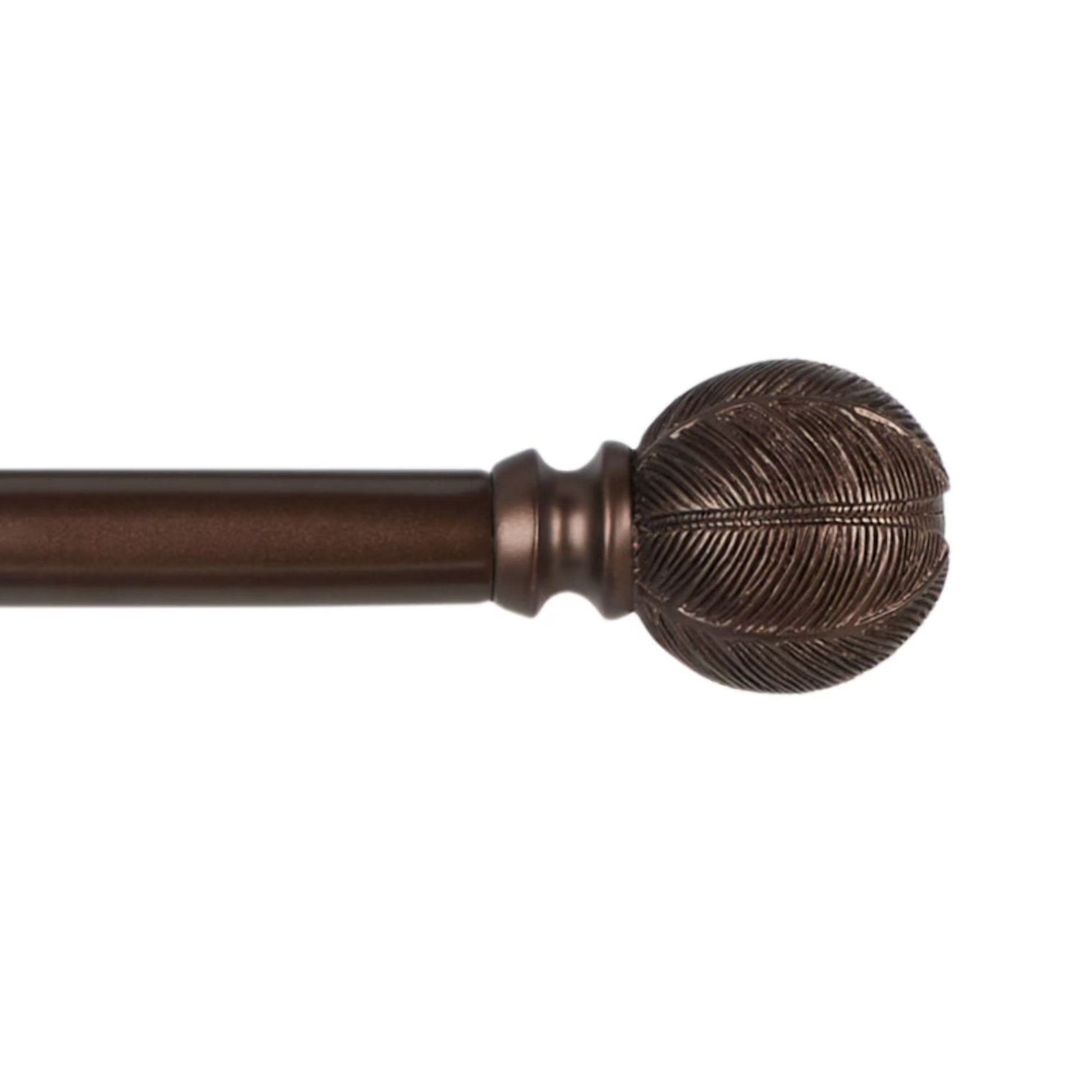 Acanthus 1" Window Curtain Rod and Finial Set, Adjustable 36"-72", Oil Rubbed Bronze