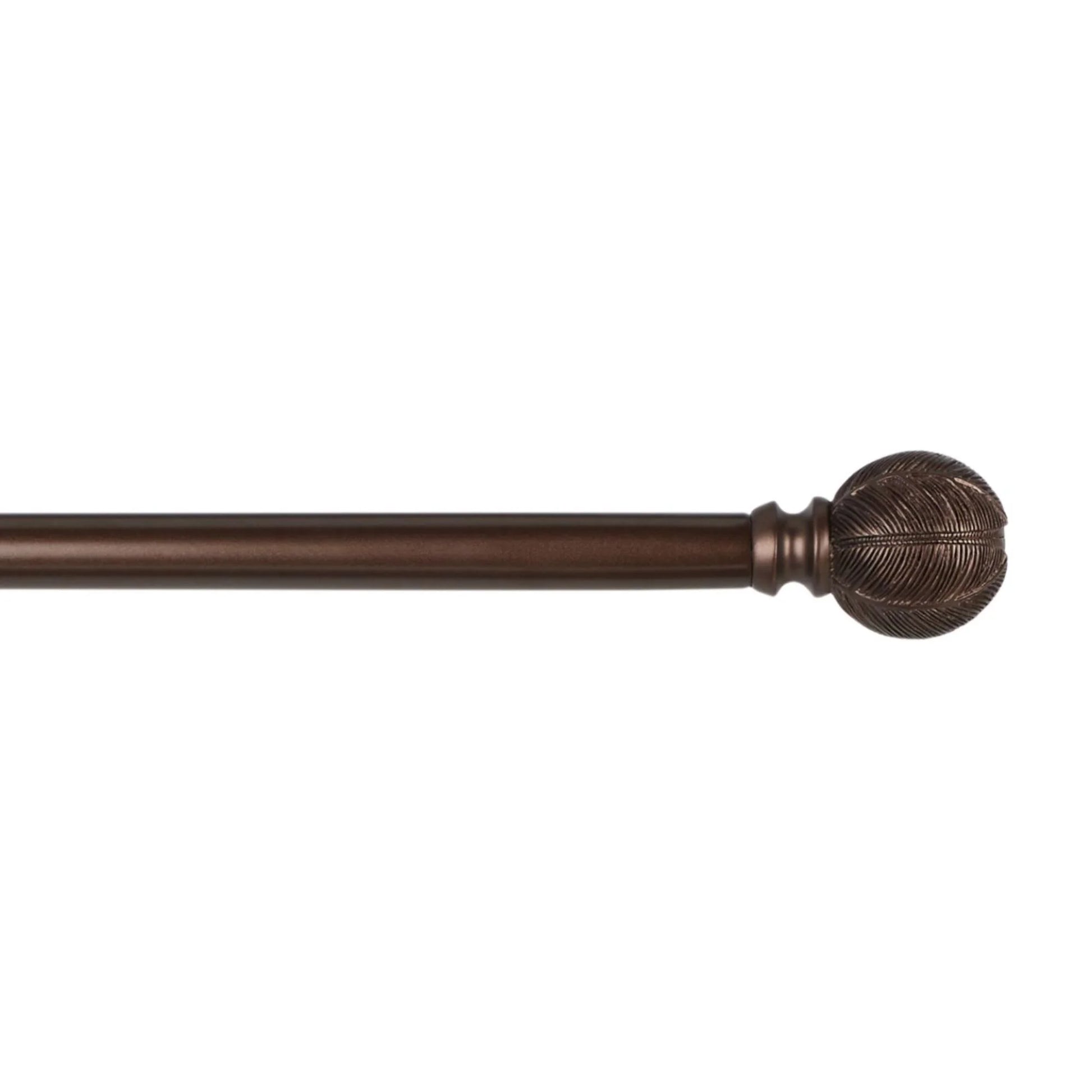Acanthus 1" Window Curtain Rod and Finial Set, Adjustable 36"-72", Oil Rubbed Bronze