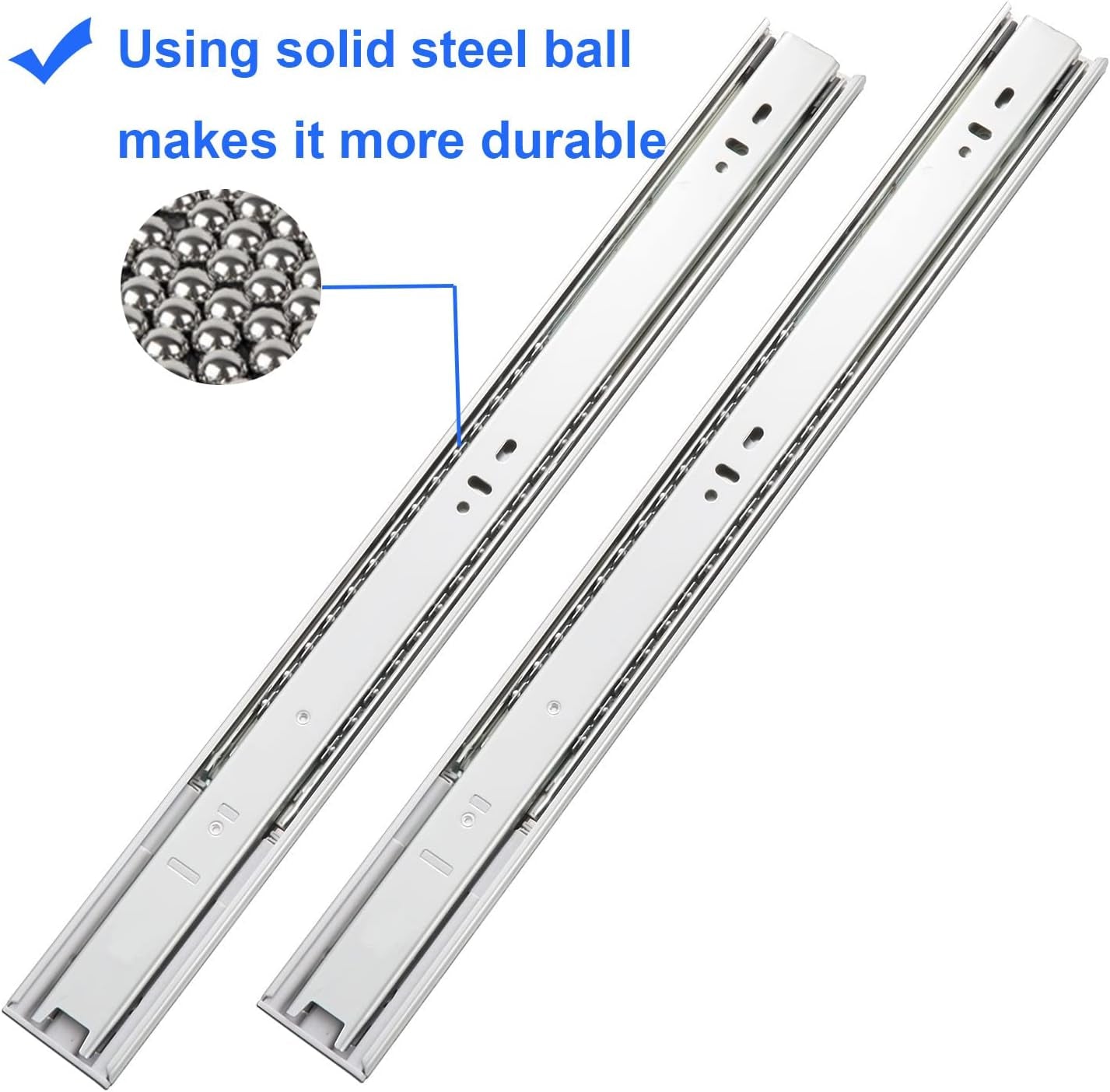 10 Pair of 22 Inch Hardware Soft Close Full Extension Side Mount Ball Bearing Sliding Drawer Slides