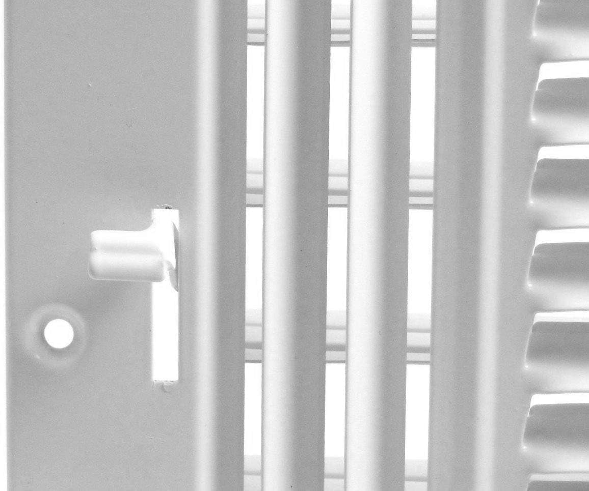 6" X 4" 3-Way AIR Supply Grille - Vent Cover & Diffuser - Flat Stamped Face - White [Outer Dimensions: 7.75"W X 5.75"H]