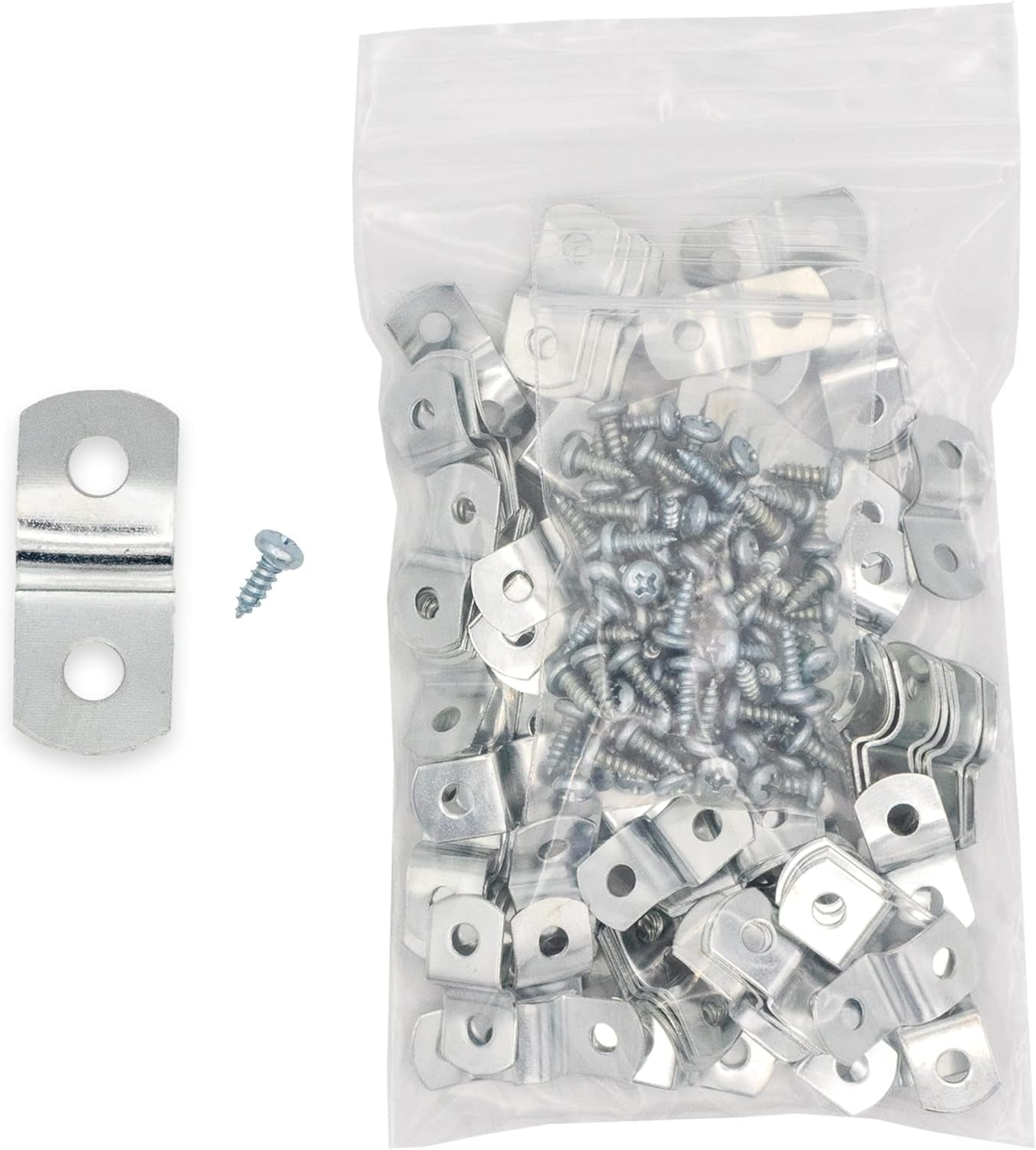 1/4" Depth --- Offset Mounting Canvas Z Clips for Picture Framing -- #6 X 3/8" Pan-Head Screws Included -- Pack Of