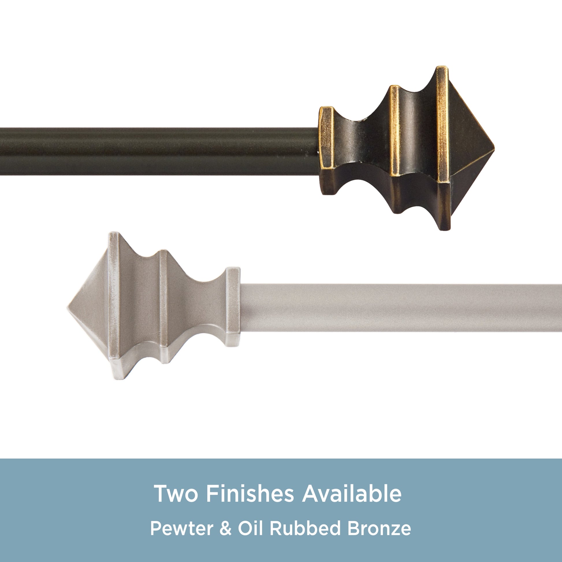 (2 Pack)  Arts & Crafts 28-48" Petite Café Adjustable Curtain Rod, 1/2" Dia., Oil Rubbed Bronze
