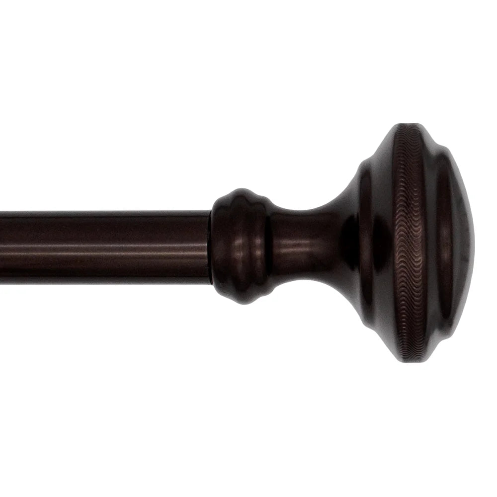 (2 Pack)  3/4 Inch Bronze Knob, 30 to 84 Width, Single Curtain Rod Set