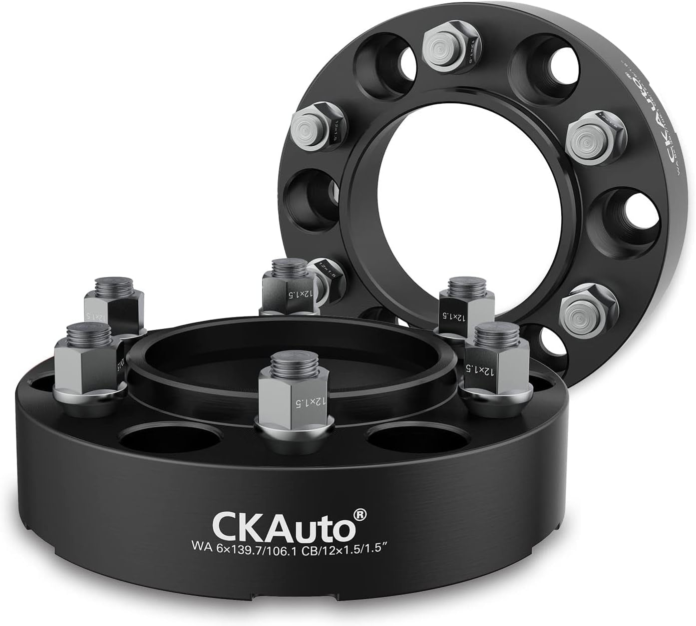 2 Pack 6X5.5 Hub Centric Wheel Spacers, 1.50" 6X139.7Mm Wheel Spacers, 106.1Mm Center Bore with M12X1.5 Studs