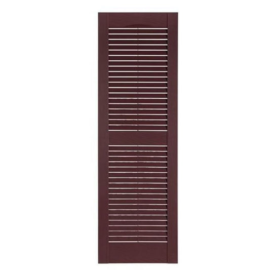 Perfect Shutters IL501555260 Premier Louver Exterior Decorative Shutter, Burgundy - 15 X 55 In.
