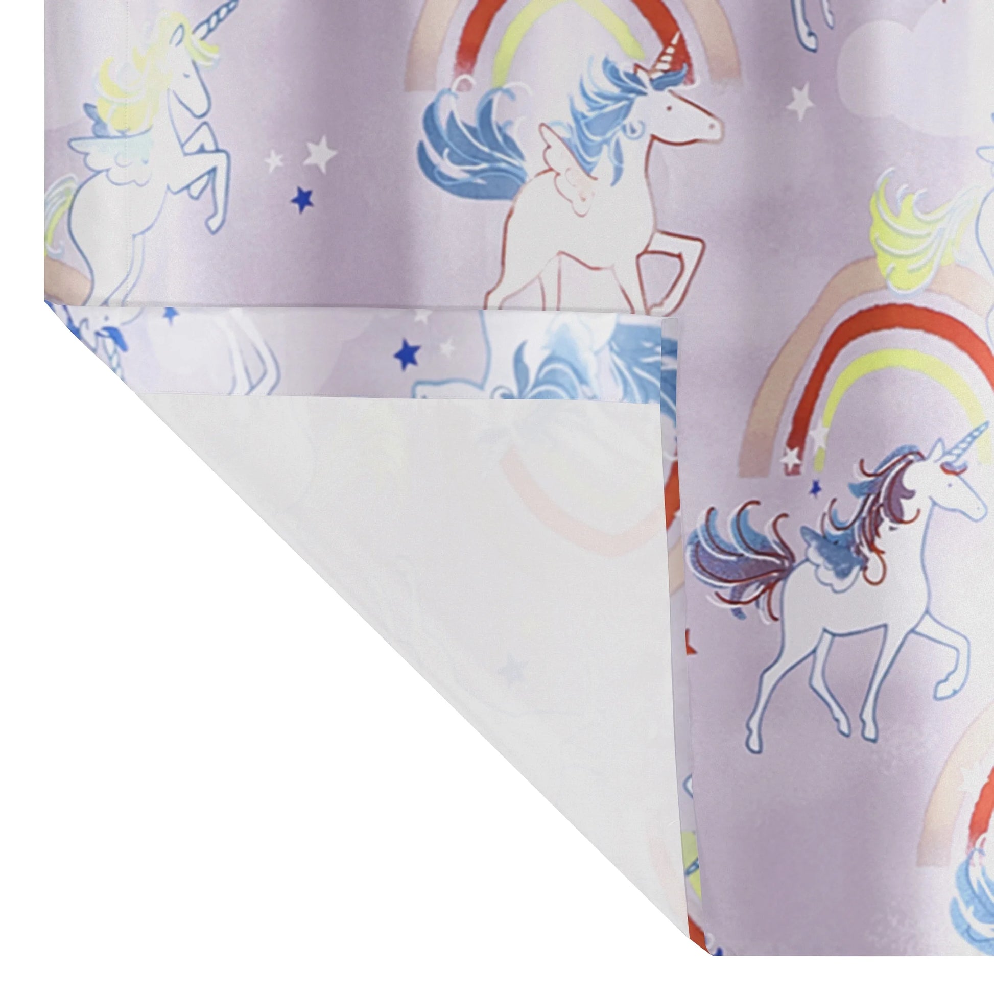 Print Room Darkening Curtain Panel Pair, Set of 2, Purple Unicorn, 30" W X 84"L