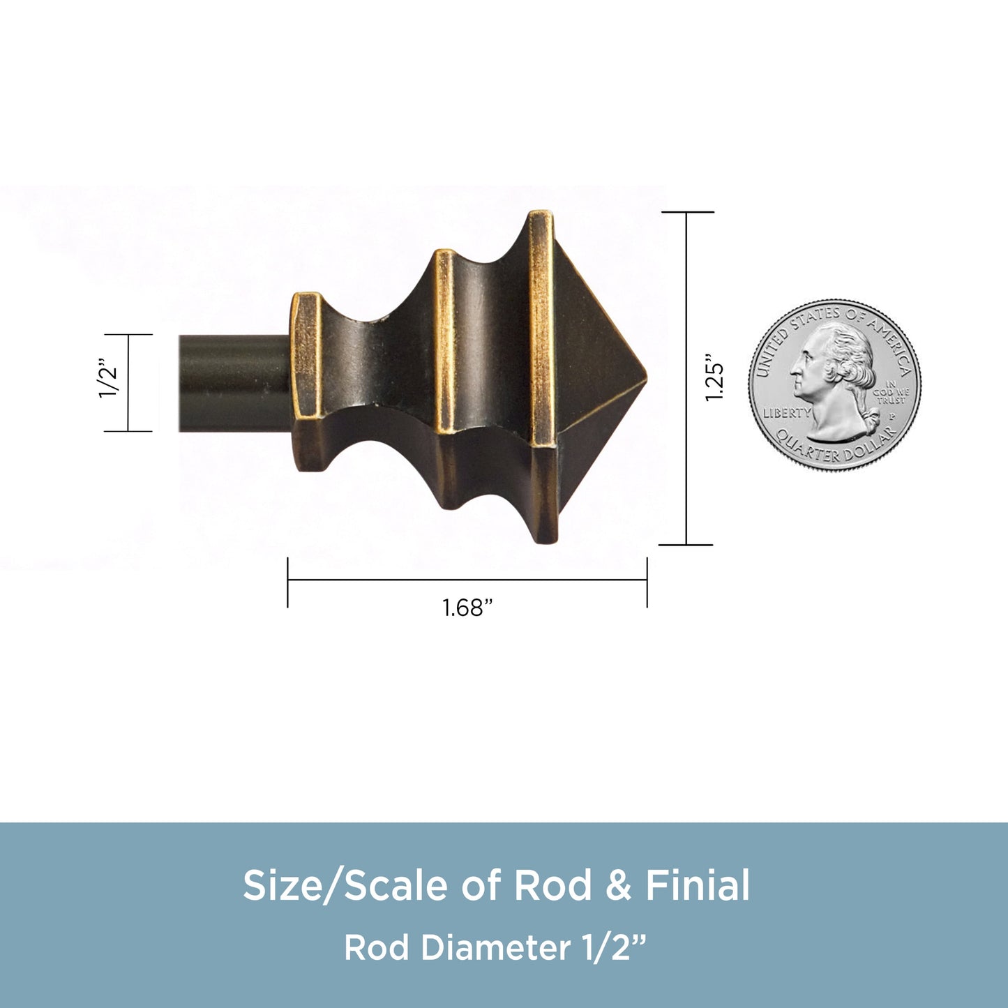 (2 Pack)  Arts & Crafts 28-48" Petite Café Adjustable Curtain Rod, 1/2" Dia., Oil Rubbed Bronze