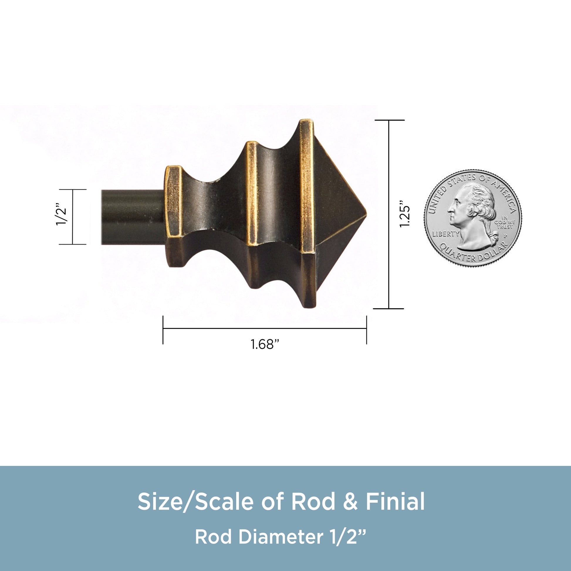 (2 Pack)  Arts & Crafts 28-48" Petite Café Adjustable Curtain Rod, 1/2" Dia., Oil Rubbed Bronze