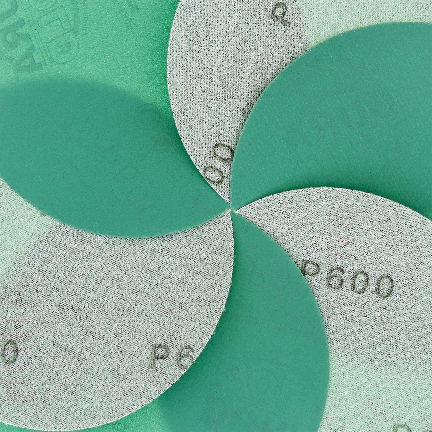 Premium 5" Green Film Sanding Discs - 600 Grit (Box of 50) - Hook & Loop Backing Sandpaper Discs for DA Sanders, Finishing Fine Cut Abrasive - Sand Automotive Car Paint, Woodworking Wood