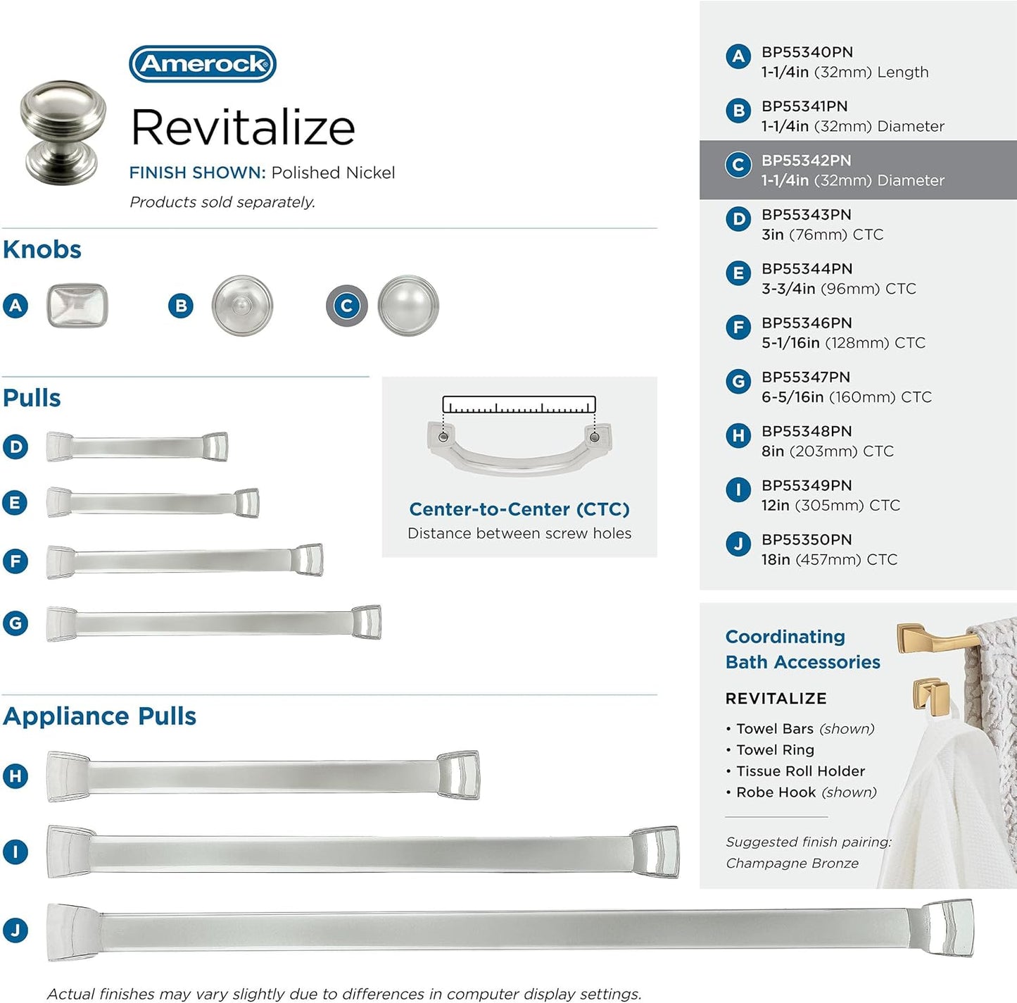 | Cabinet Knob | Polished Nickel | 1-1/4 Inch (32 Mm) Diameter | Revitalize | 1 Pack | Drawer Knob | Cabinet Hardware