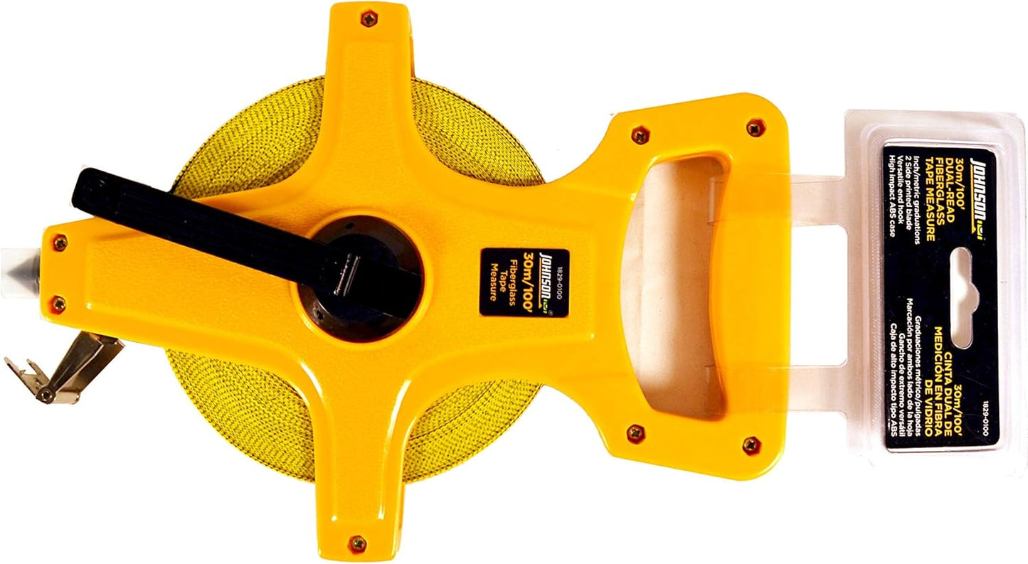Level & Tool 1829-0100 Metric/Inch Fiberglass Long Tape, 100', Yellow, 1 Tape