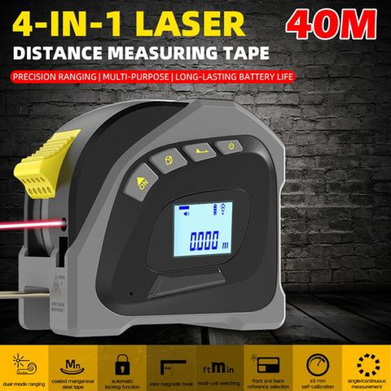 Infrared Distance Meter, Laser Measure Tool, Digital Tape, 40M Multi-Use Range Finder for Area Calculation Digital Gauge