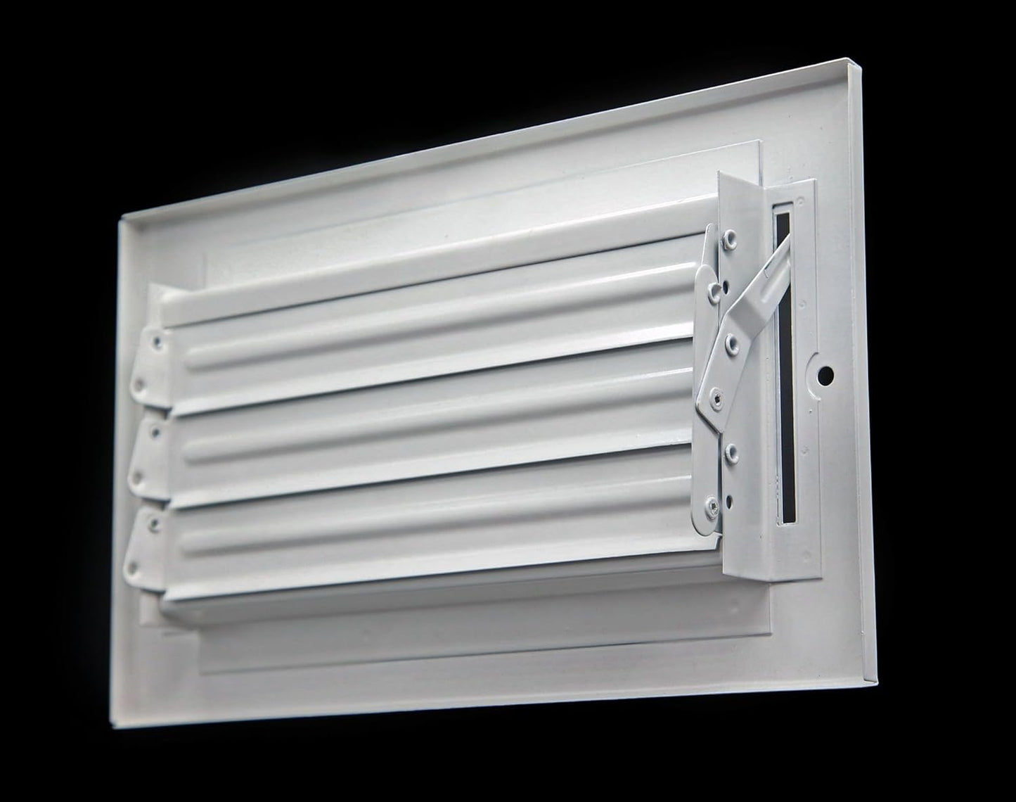 6" X 4" 3-Way AIR Supply Grille - Vent Cover & Diffuser - Flat Stamped Face - White [Outer Dimensions: 7.75"W X 5.75"H]