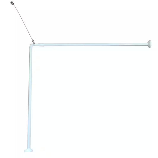 37" to 71"L - Width 31.5" Wall Mounted Adjustable L-Shaped Corner Bathtub Curtain Rod White