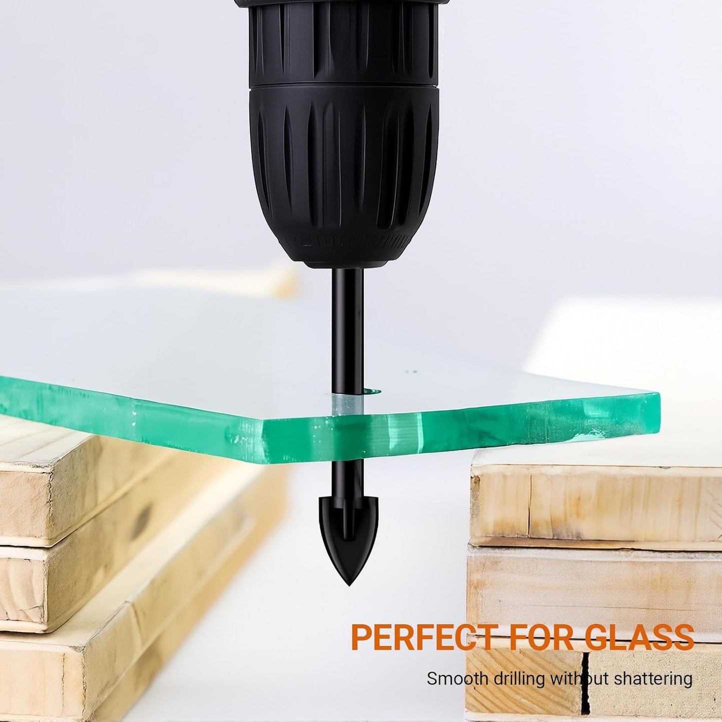 5/32 Inch Glass and Tile Drill Bit 10Pc Set, YG6X Tungsten Carbide Tipped Spear Cutter, 1/4 Hex Shank, Painted Surface, for Drilling Ceramic Mirror Wood Porcelain Brick Wall Bottle