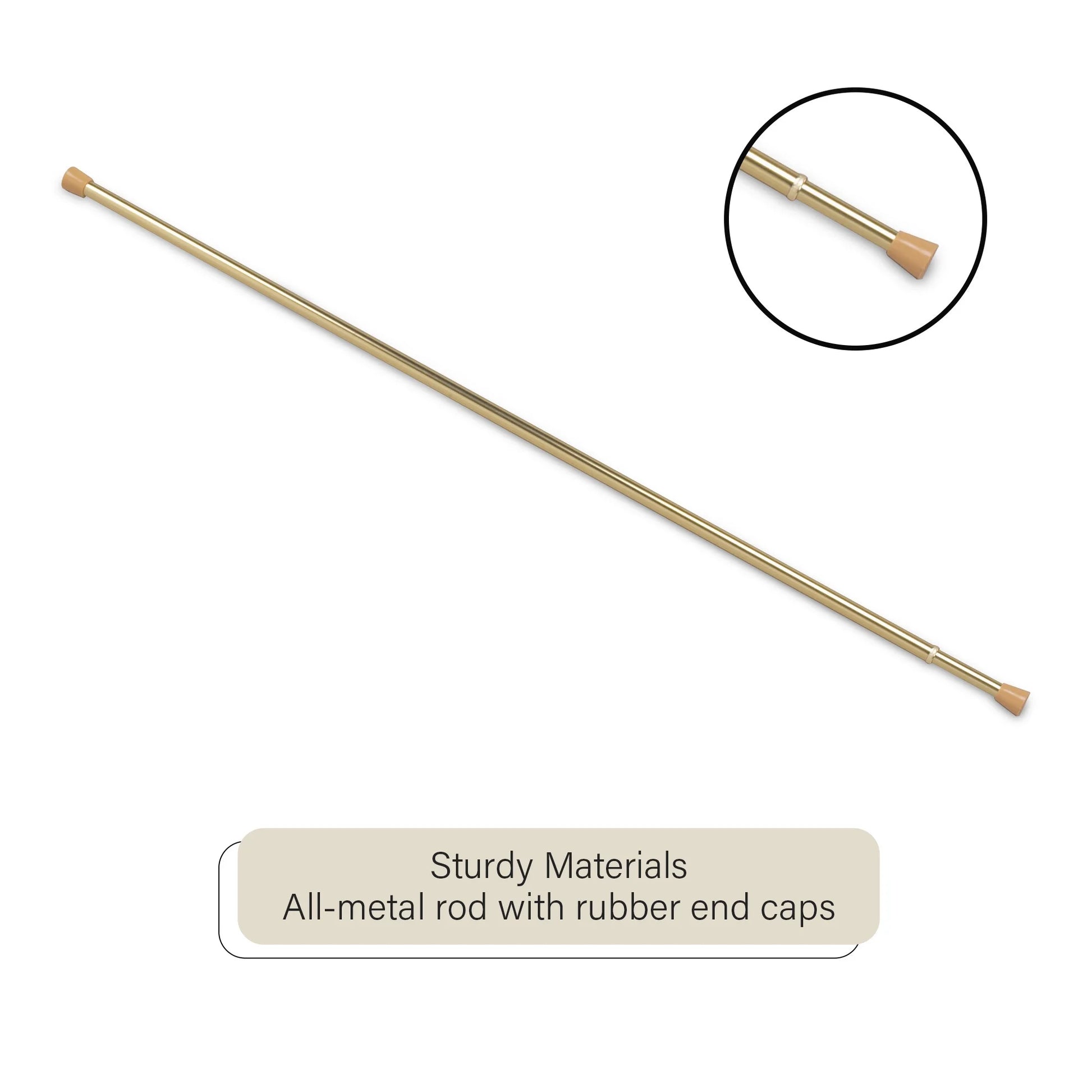 Fantasia 5/8" Spring Tension Rod, 28-48", Brass
