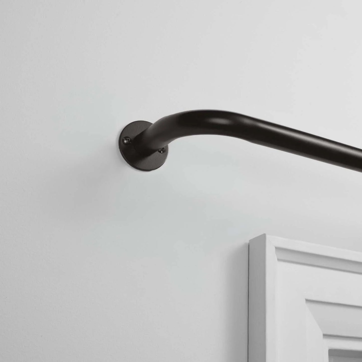 Modern Silver Adjustable Single Curtain Rods Set, 83"-120" with Smart Technology