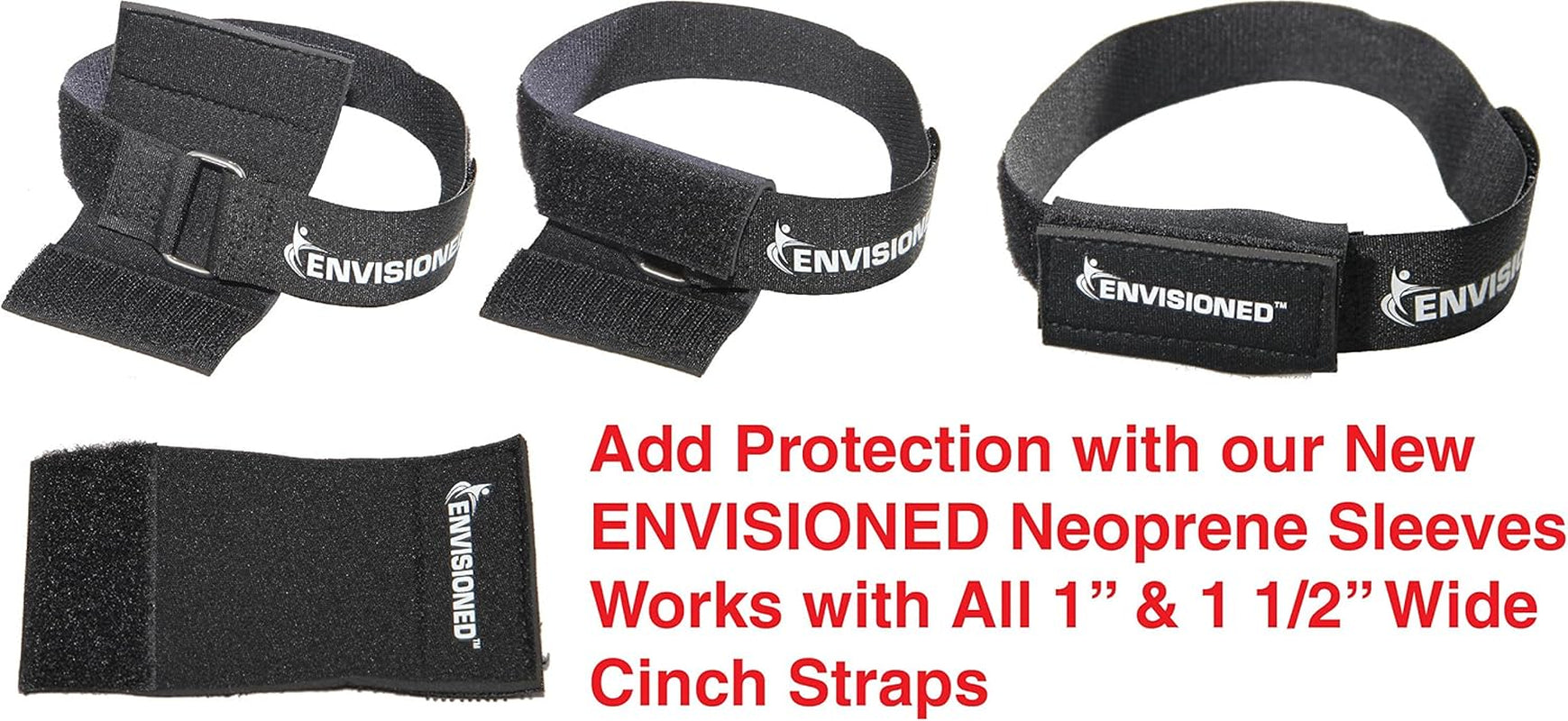 Premium Cinch Straps with Stainless Steel Metal Ring (Buckle), Reusable Durable Hook and Loop, Multipurpose Securing Straps 3/4" X 8" - 8 Pack plus 2 Bonus