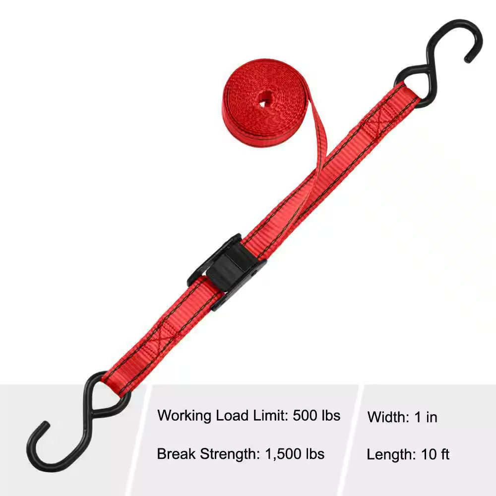 10 Ft. X 1 In. Cam Buckle Tie- Downs 4-Pack