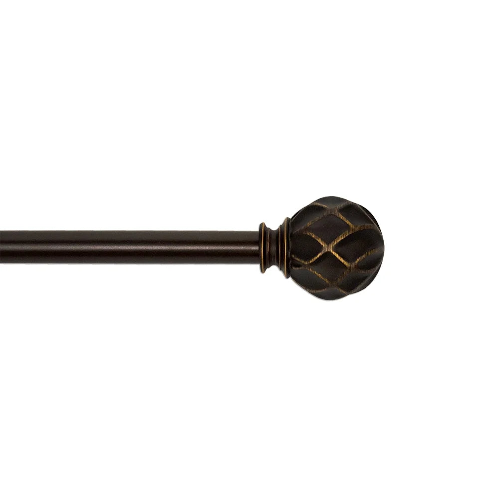 (2 Pack)  3/4" Dark Oil Rubbed Bronze Eliza Single Curtain Rod Set, 30-84"