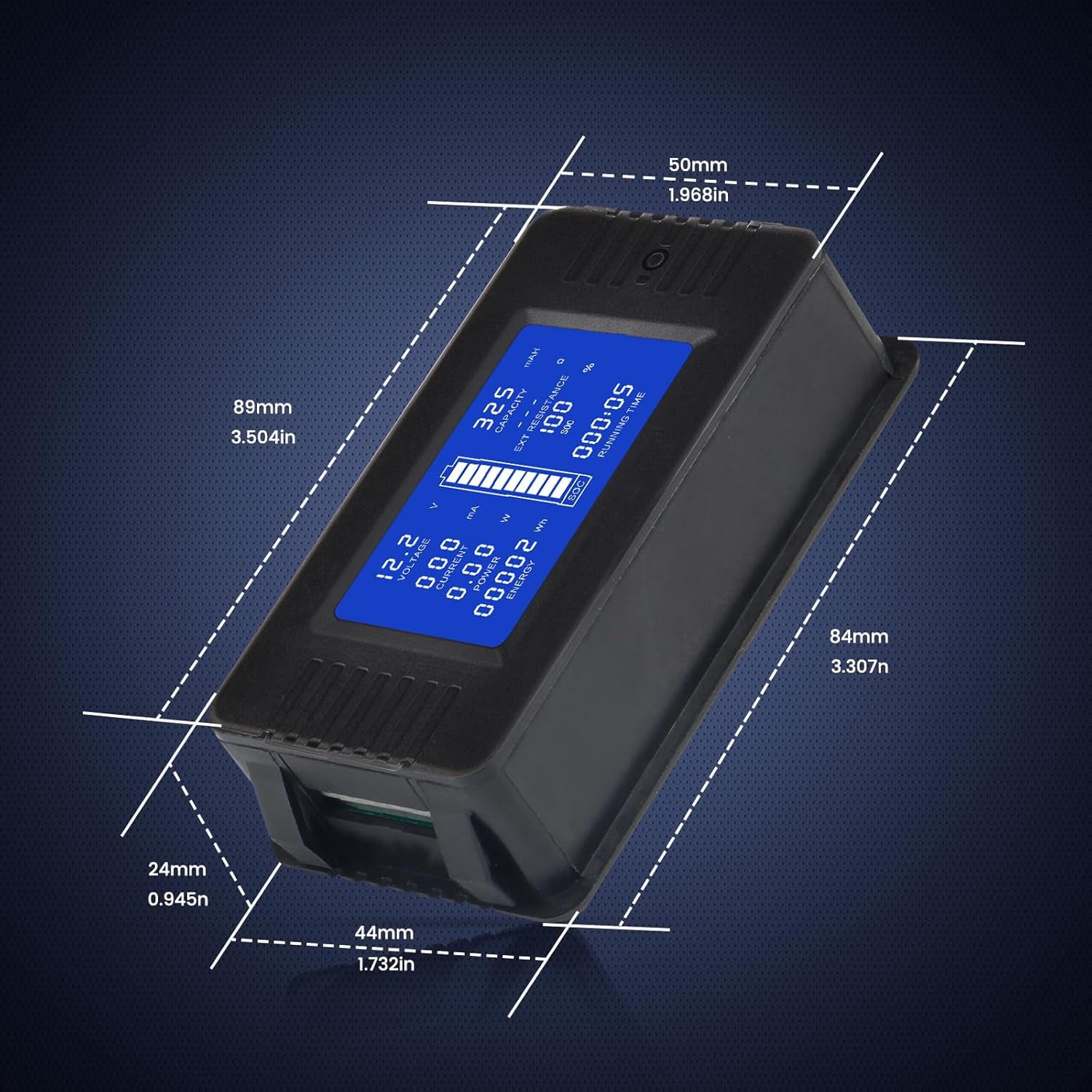 DC Multifunction Battery Monitor Meter with Shunt,0-200V,0-300A, LCD Display Digital Current Multimeter Voltmeter Ammeter for Cars RV Solar,Widely Applied to 12V/24V/48V Rv/Car Battery…