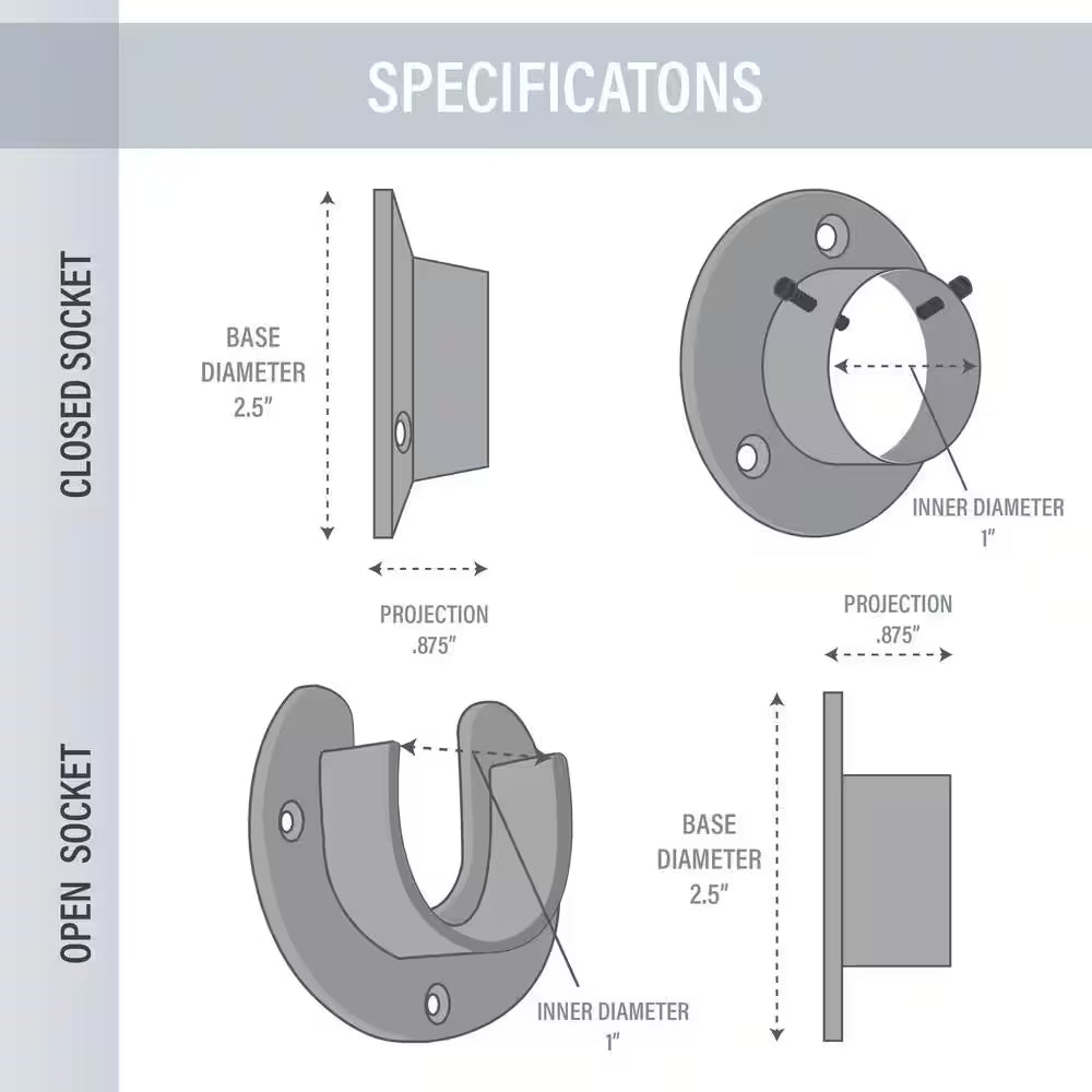 1 In. Rod Socket (Open/Close) in Bronze