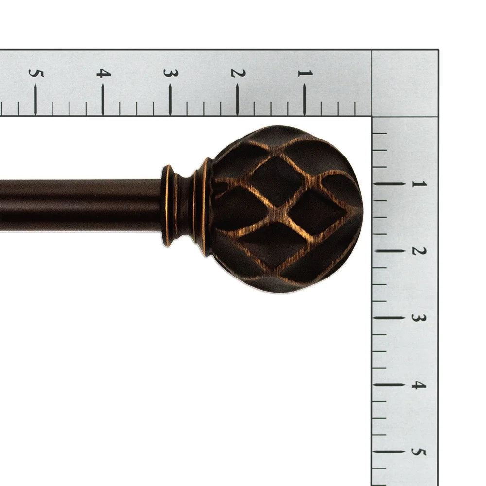 (2 Pack)  3/4" Dark Oil Rubbed Bronze Eliza Single Curtain Rod Set, 30-84"