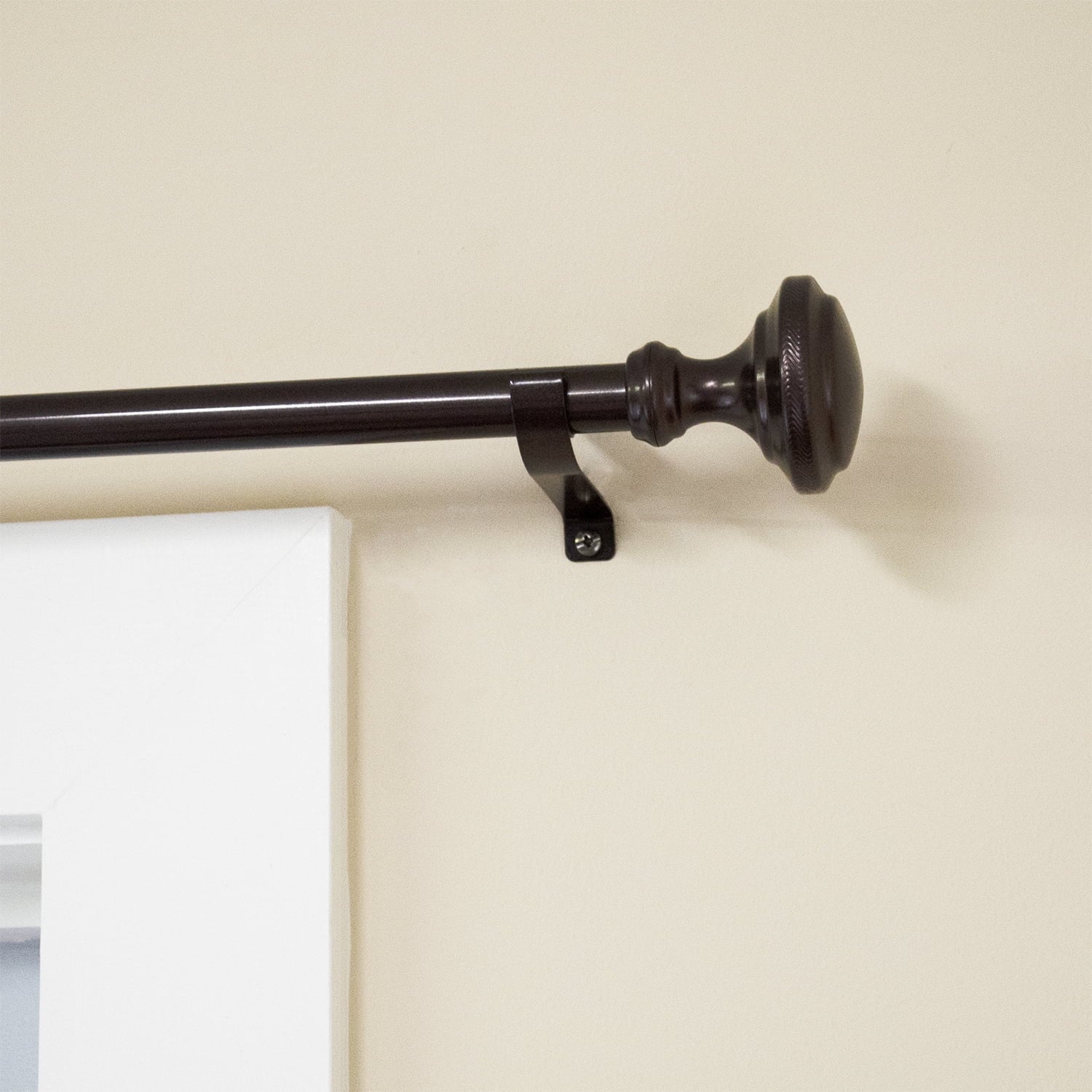 (2 Pack)  3/4 Inch Bronze Knob, 30 to 84 Width, Single Curtain Rod Set