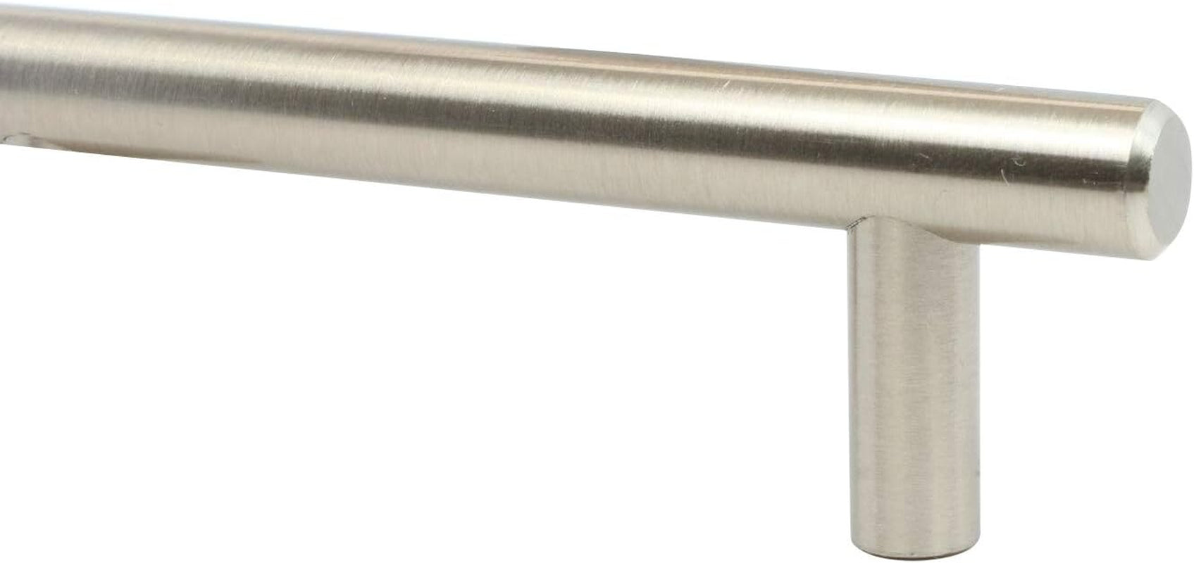 Hardware Contemporary Euro Style Solid Metal Pull/Handle Brushed Nickel 3-3/4" (96 Mm) Hole Centers, 5-3/8" Overall Length H1011BN (1 Pack)