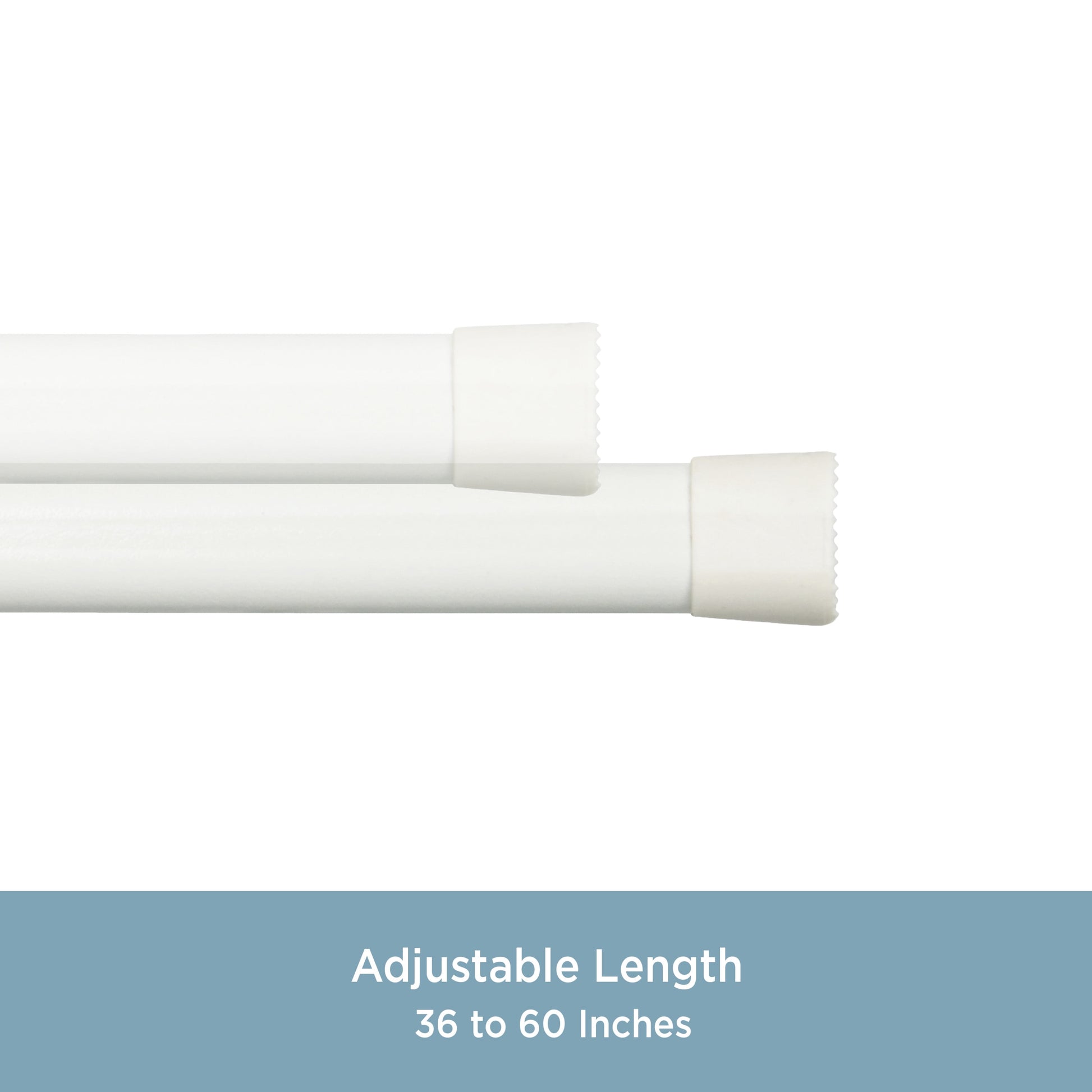 5/8" Oval Spring Tension Rod, 36-60", White