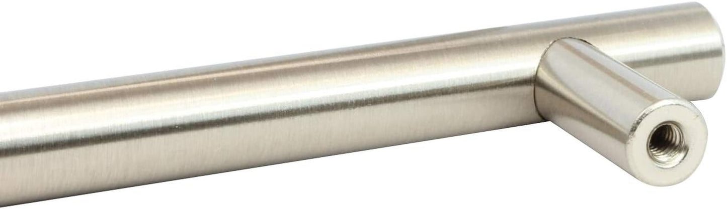 Hardware Contemporary Euro Style Solid Metal Pull/Handle Brushed Nickel 3-3/4" (96 Mm) Hole Centers, 5-3/8" Overall Length H1011BN (1 Pack)