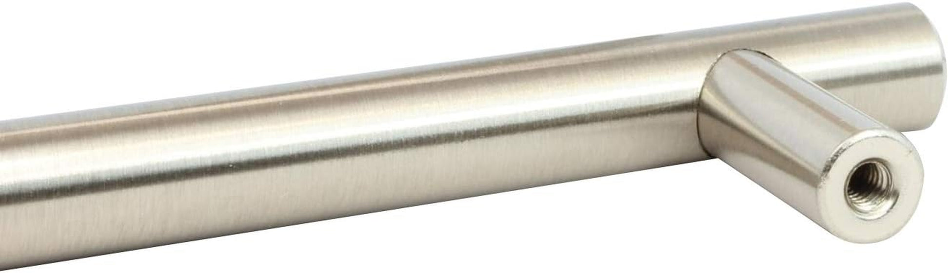 Hardware Contemporary Euro Style Solid Metal Pull/Handle Brushed Nickel 3-3/4" (96 Mm) Hole Centers, 5-3/8" Overall Length H1011BN (1 Pack)